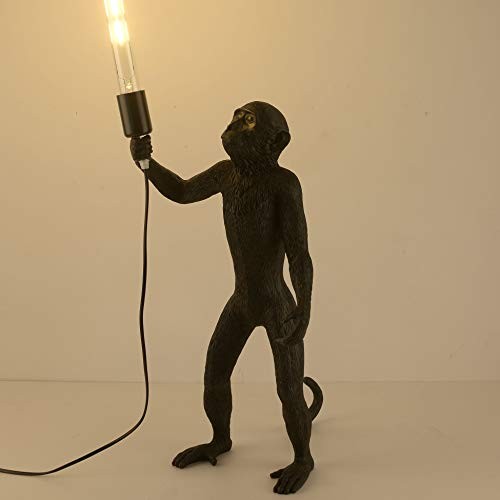 Modern Table Light, Monkey Desk Lamp, Resin Standing Monkey Lighting for Black
