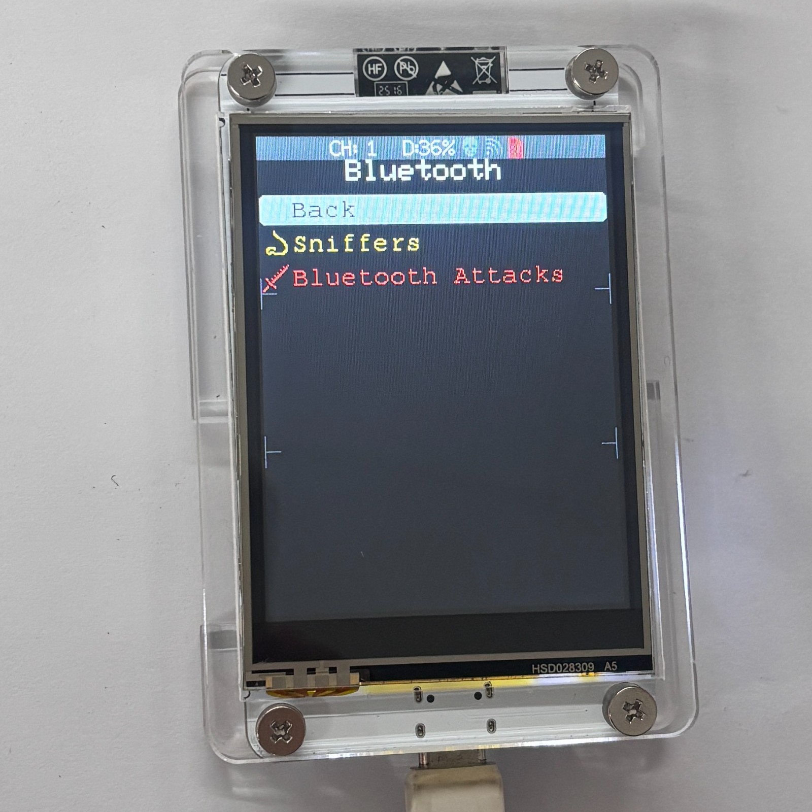 ESP32 Marauder WiFi BT Network Monitor 2.8" Touch Screen RSSI Data Readout
