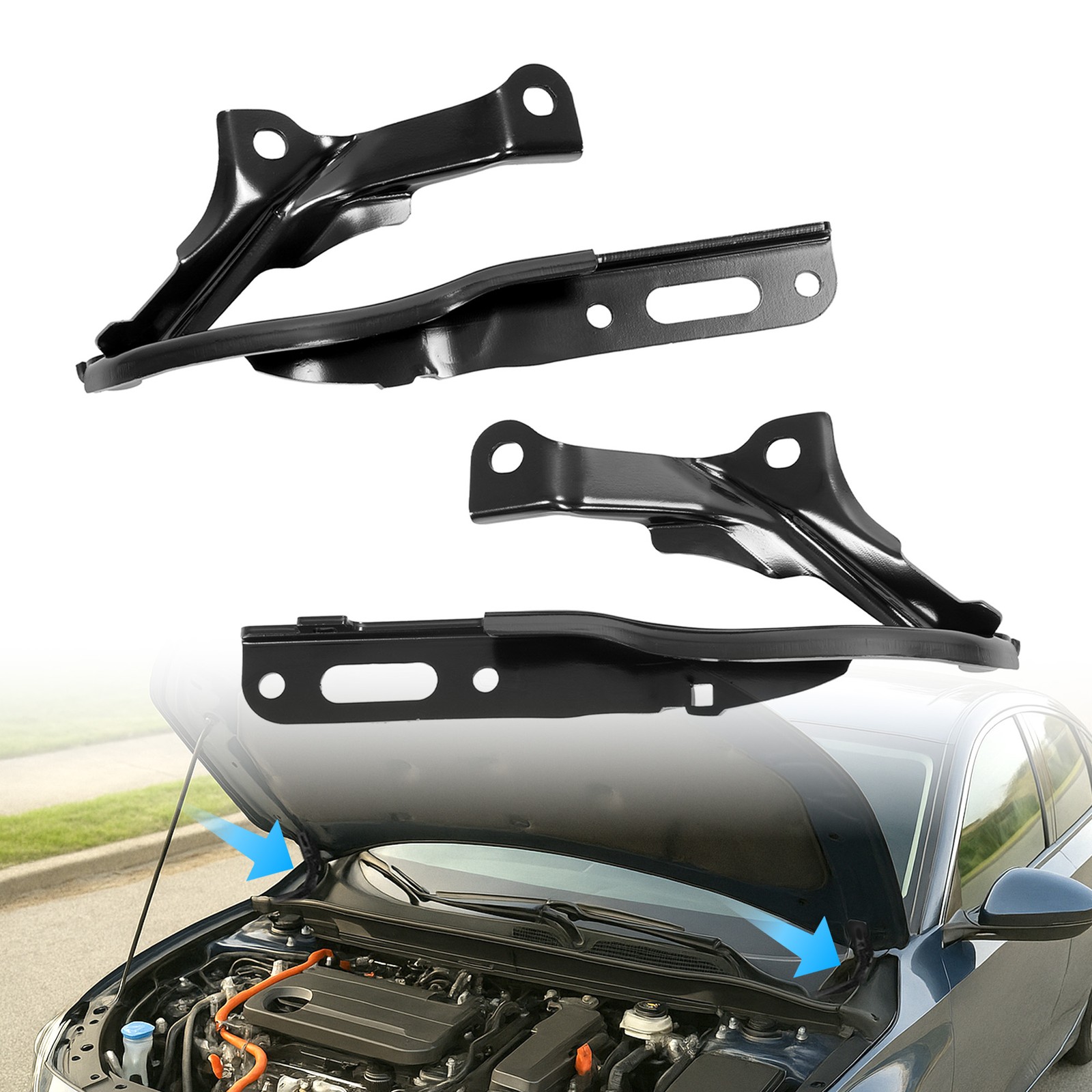 Pair Hood Hinges Driver & Passenger Side Left Right For 2018-2022 Honda Accord
