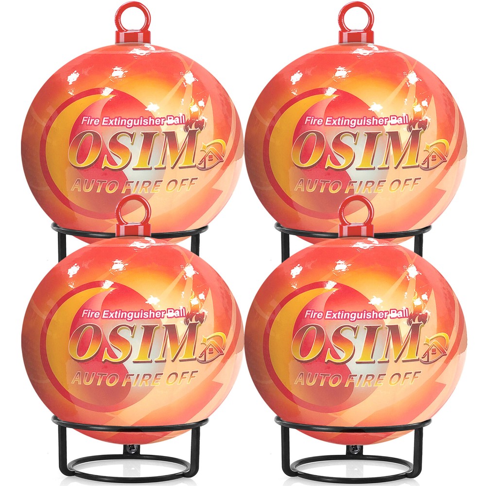 4 PACK Portable Automatic Fire Ball Extinguisher with Bracket and Hook Mount