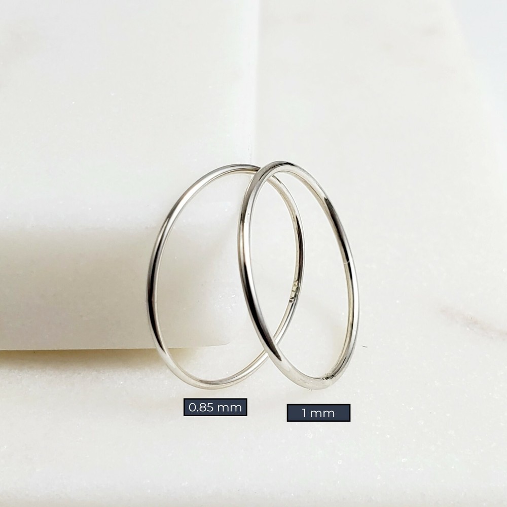 10k Solid Gold Very Thin Stackable Ring, 10k Yellow White Rose Ultra Thin Rings