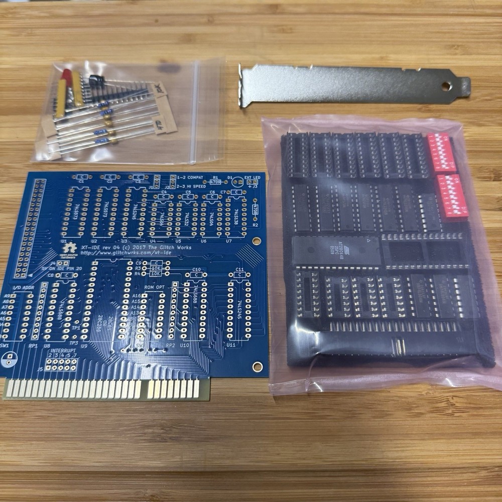 XT-IDE ISA 8-Bit IDE Controller DIY Kit XTIDE Including Bracket & Sockets