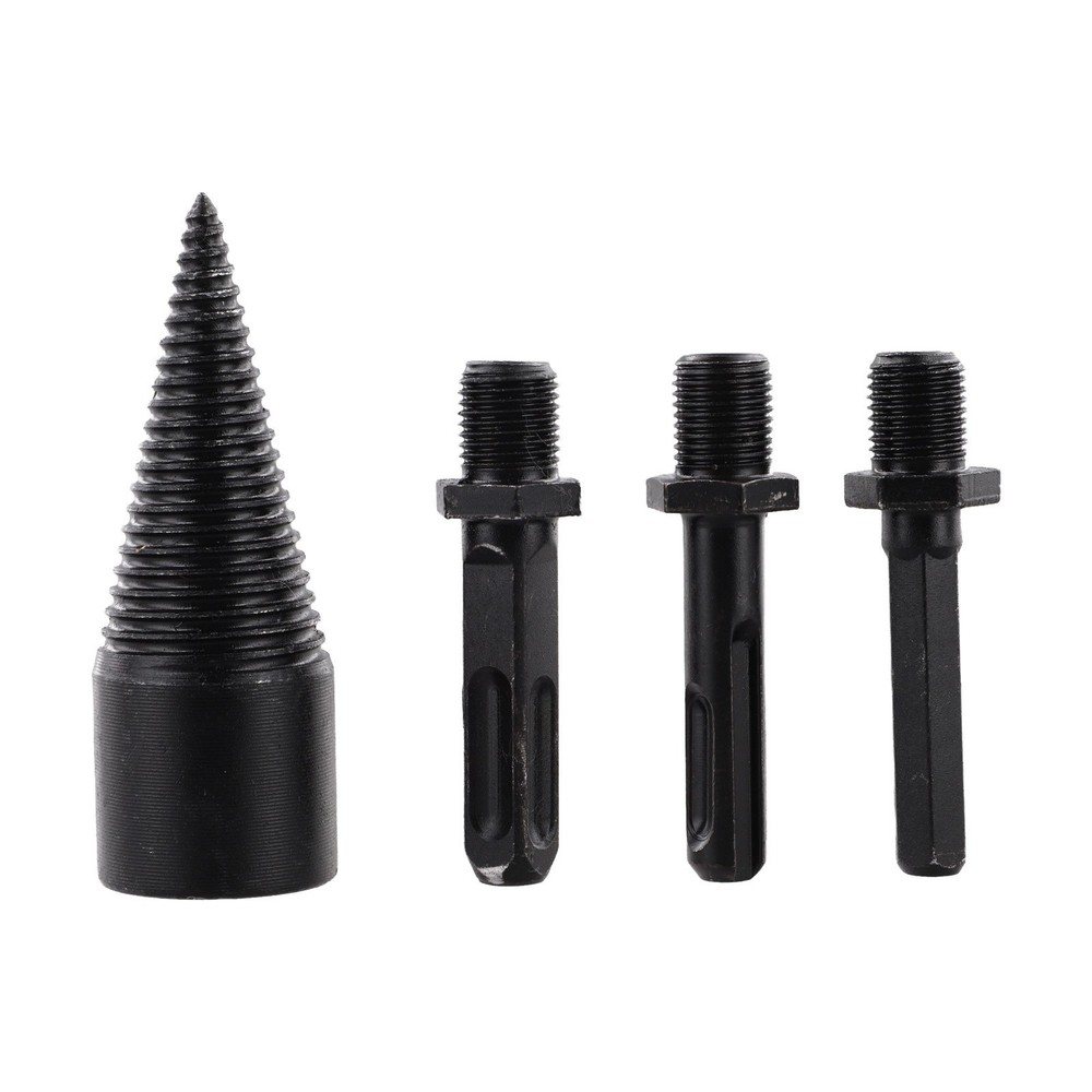 Firewood Drill Bit Set 4pcs for Log Splitting with Round Square Hexagon Handles