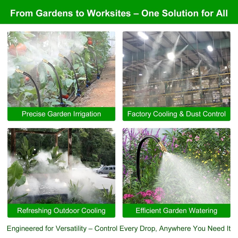 60Ft Drip Irrigation System for Garden – 360° Bendable Automatic Wate