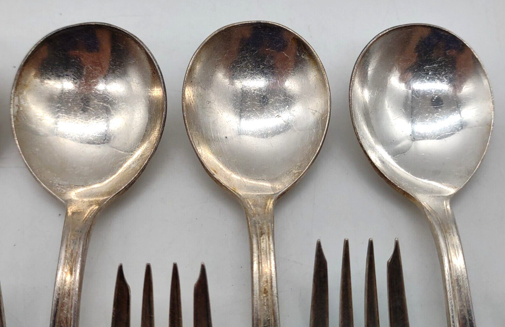Five Antique International Silver Co Spoons and Fork Set ~ 5 Spoon & Fork