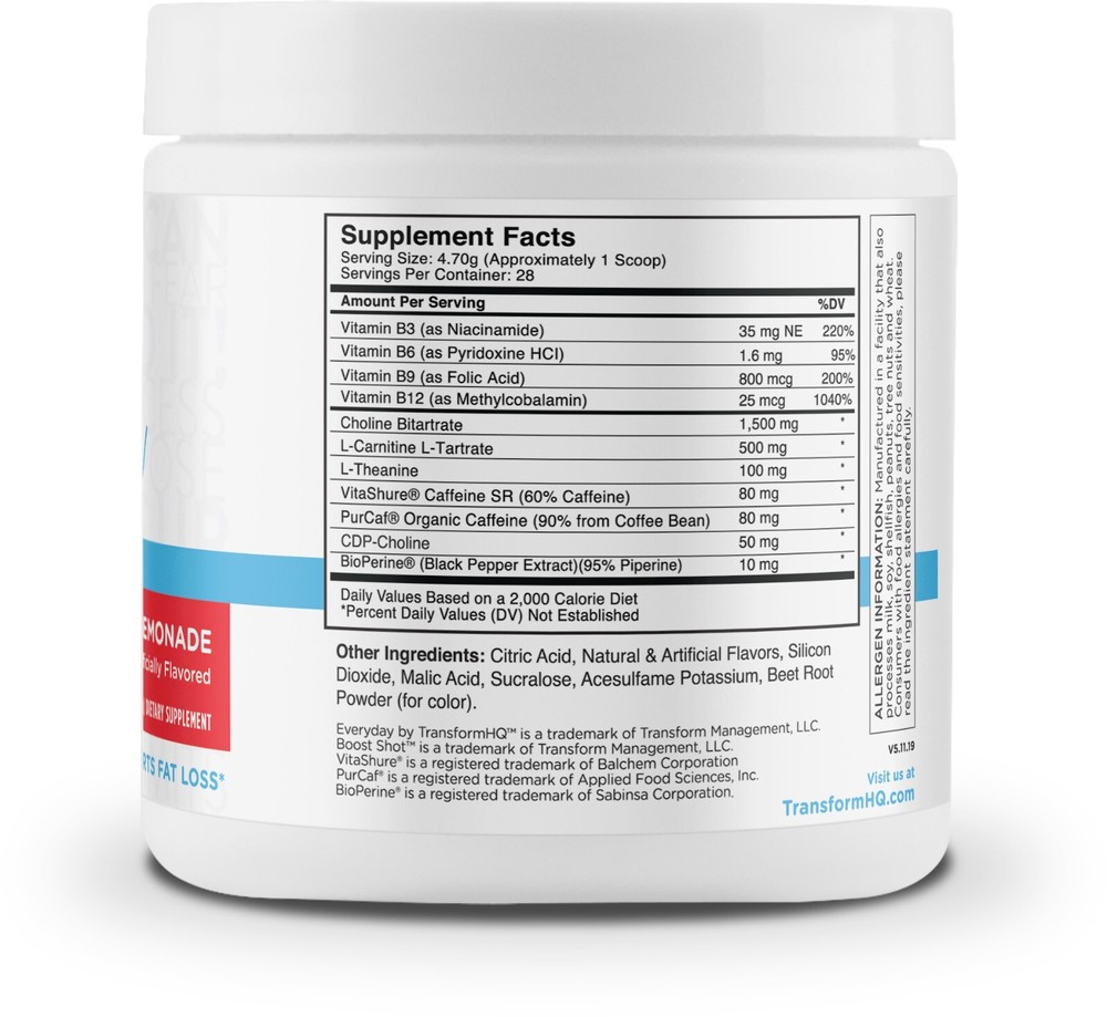 TransformHQ Everyday Boost Shot 28 Servings (Strawberry Lemonade)