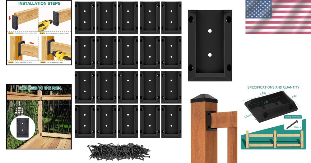 20pcs Deck Railing Brackets with Screws