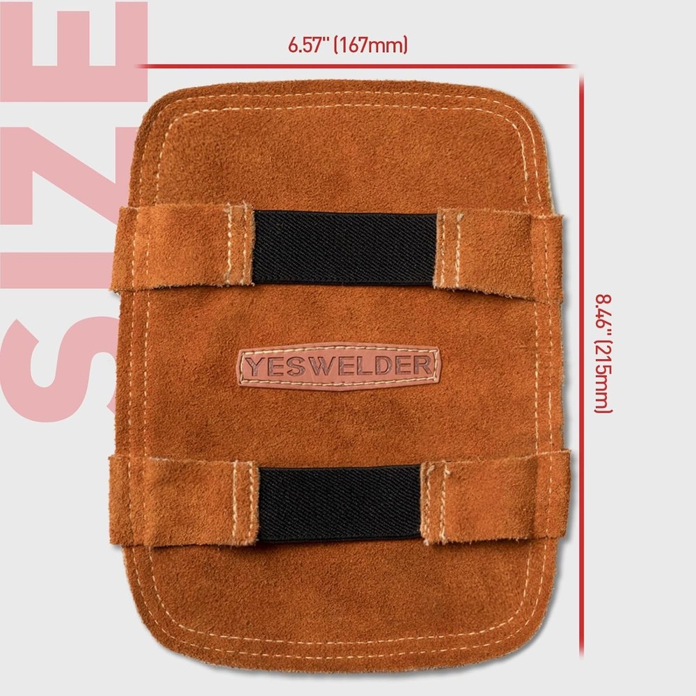 Hand Heat Shield, Welding Hand Shield Split Cowhide Leather Aluminized Back W...
