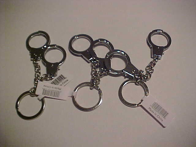 Qty 3 Mini Handcuffs (thumb) Key Chains With free shipping