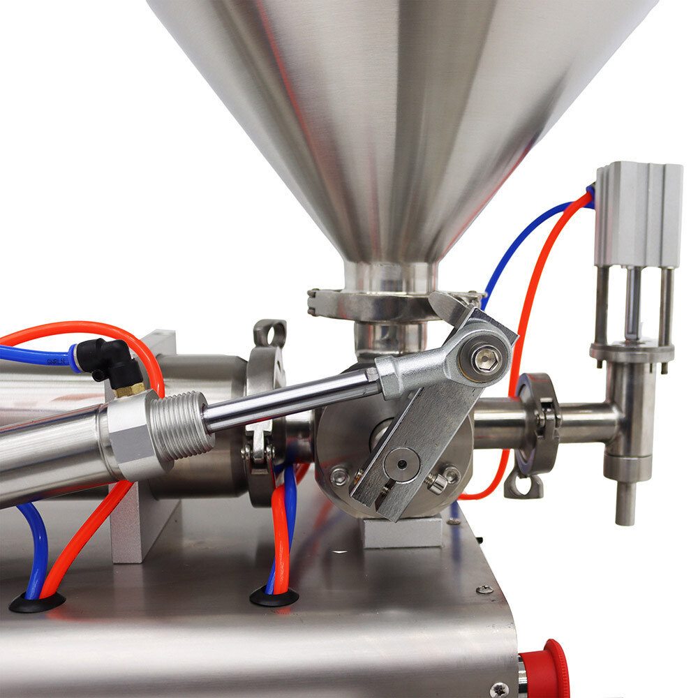 110V 50-500ml Single Nozzle Paste Filling Machine with Vertical Mixing Hopper