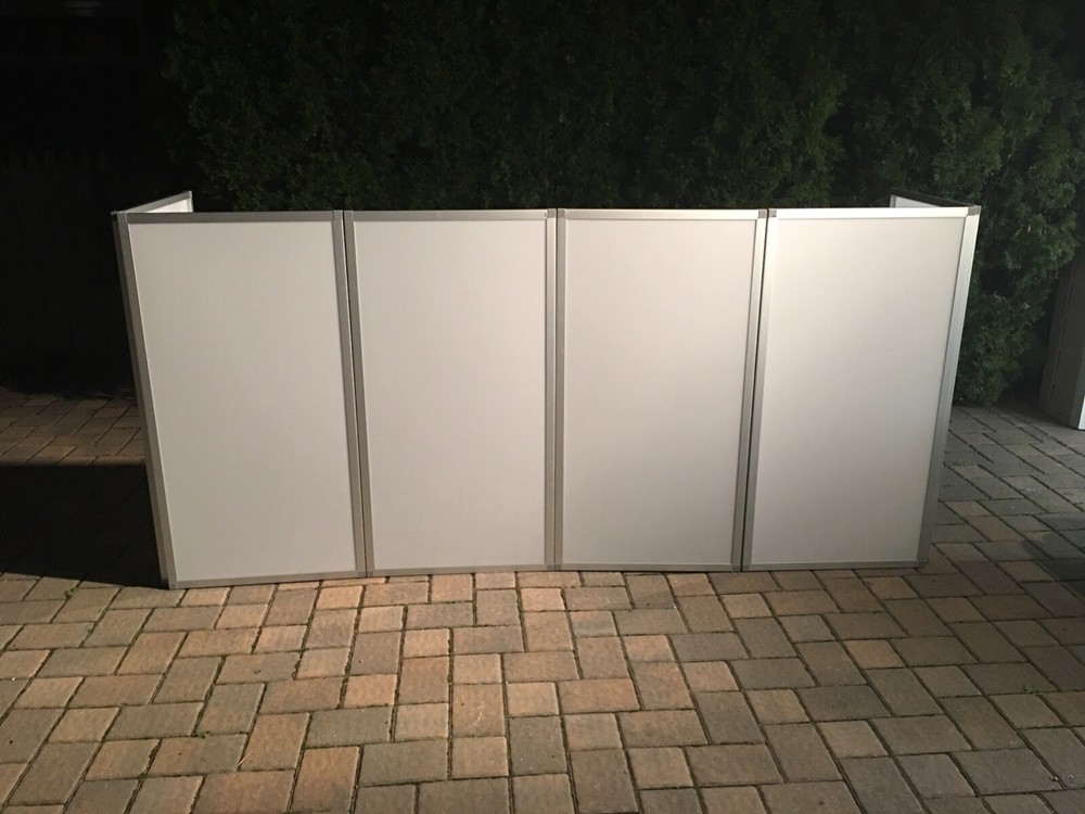4 Panel White and Silver Plexiglass DJ Facade | DJ Frontboard | Dj Equipment