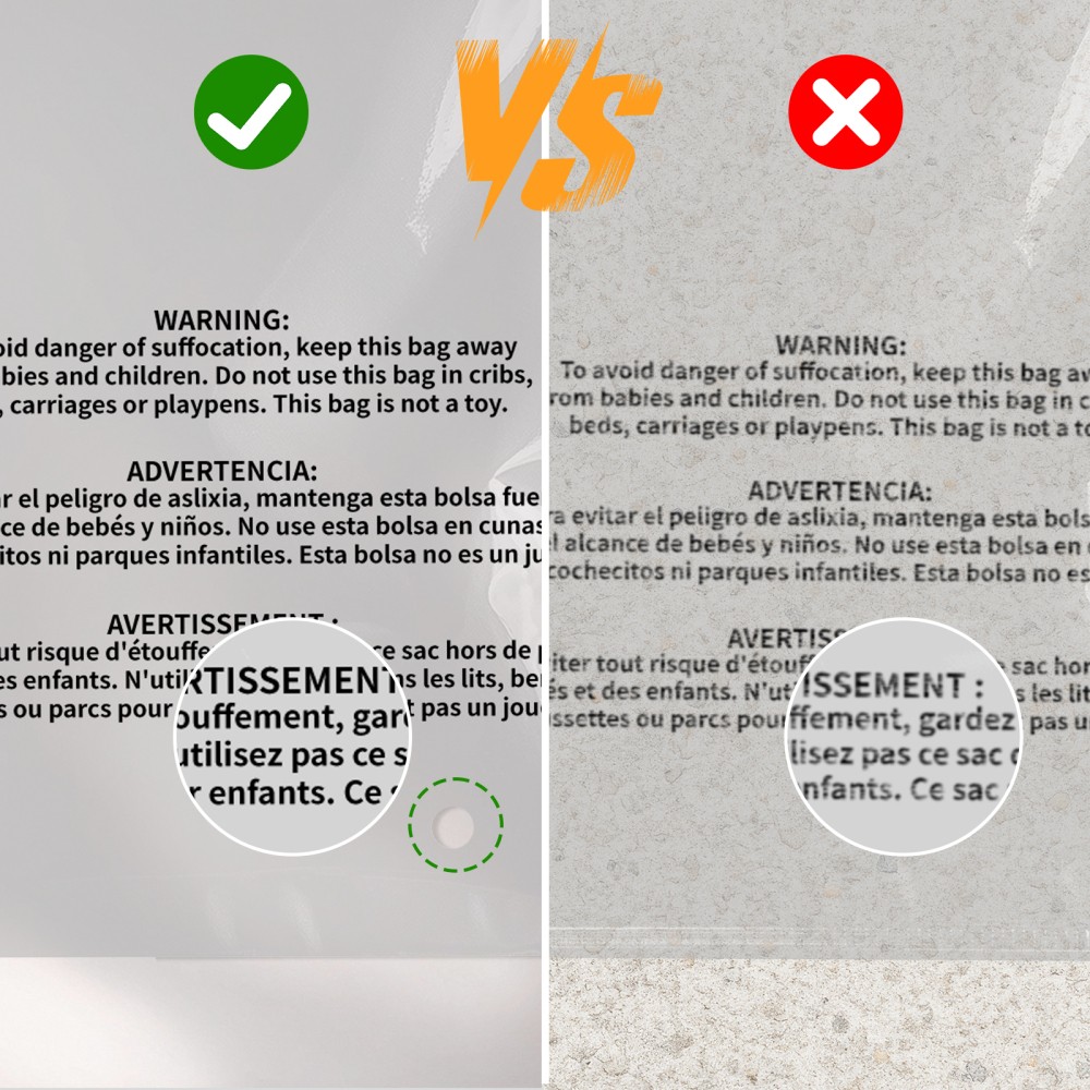 Clear Poly Bags with Suffocation Warning 6x9,9x12,10x13,11x14,12x15,12x20,14x20