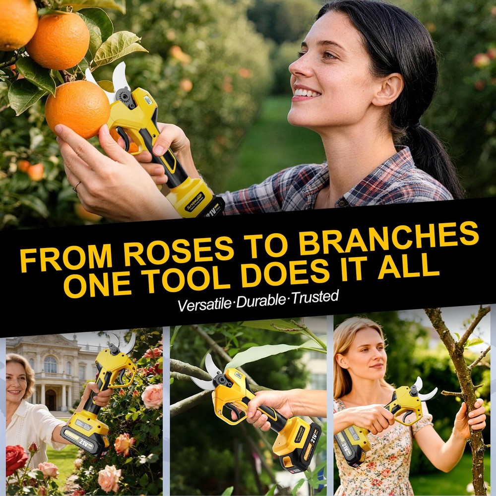 Cordless Pruning Shears - Max 2" Cutting Diameter Brushless Pruning Shears wi...