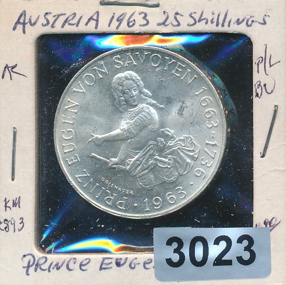 AUSTRIA - 1963 - - 25 SCHILLING - SILVER BU  - #3023