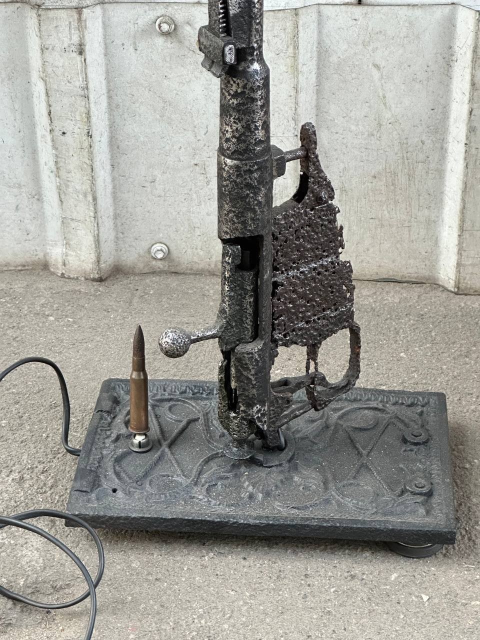A floor lamp decoration made from a Mosin rifle. WWII military