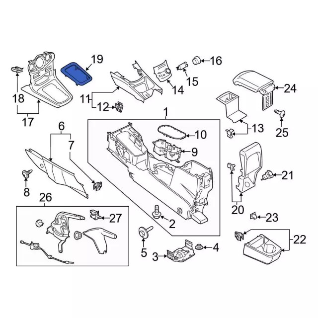 Genuine Ford Automatic Transmission Shift Cover Plate D2BZ7E391BB