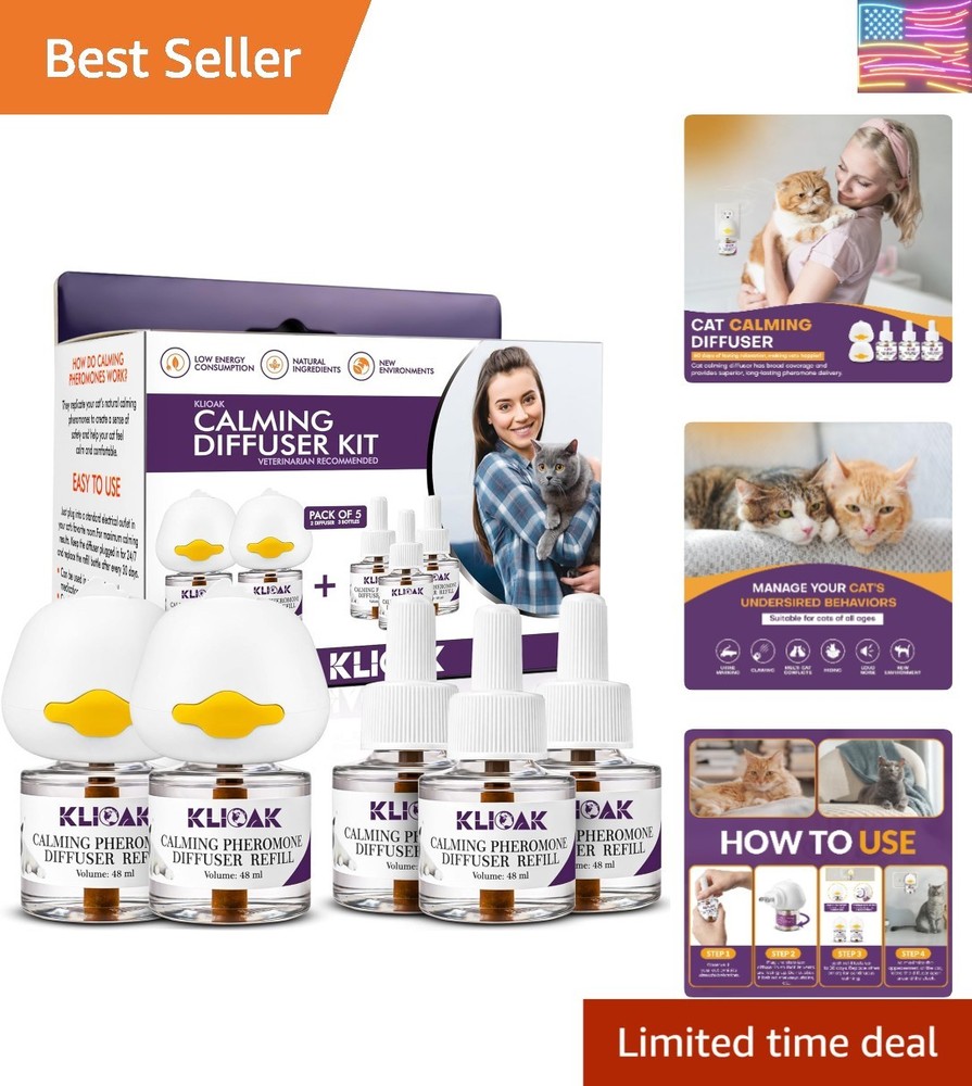 Cat Pack Includes 2 Diffusers Machines & 3 Refills Pheromone Plug-In for Cats...