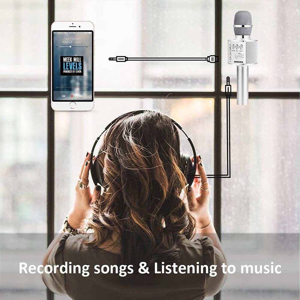 Wireless Bluetooth Karaoke Microphone,3-in-1 Portable Handheld Mic Speaker fo...