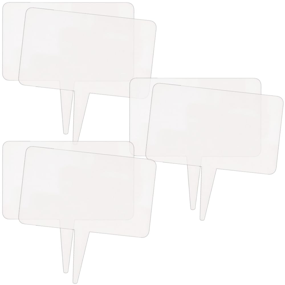 Clear Acrylic Write-On Food Label Picks 3.75x5.75in 6 Count Reusable Durable