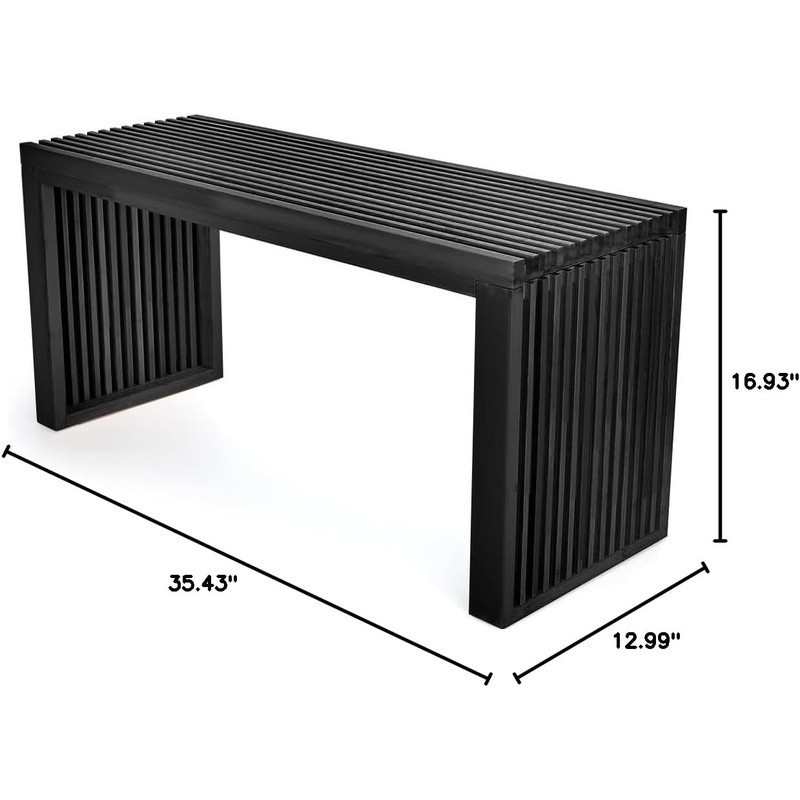 Bamboo Bench Rustic Farmhouse Seating Effortless Assembly Space Saving Design US