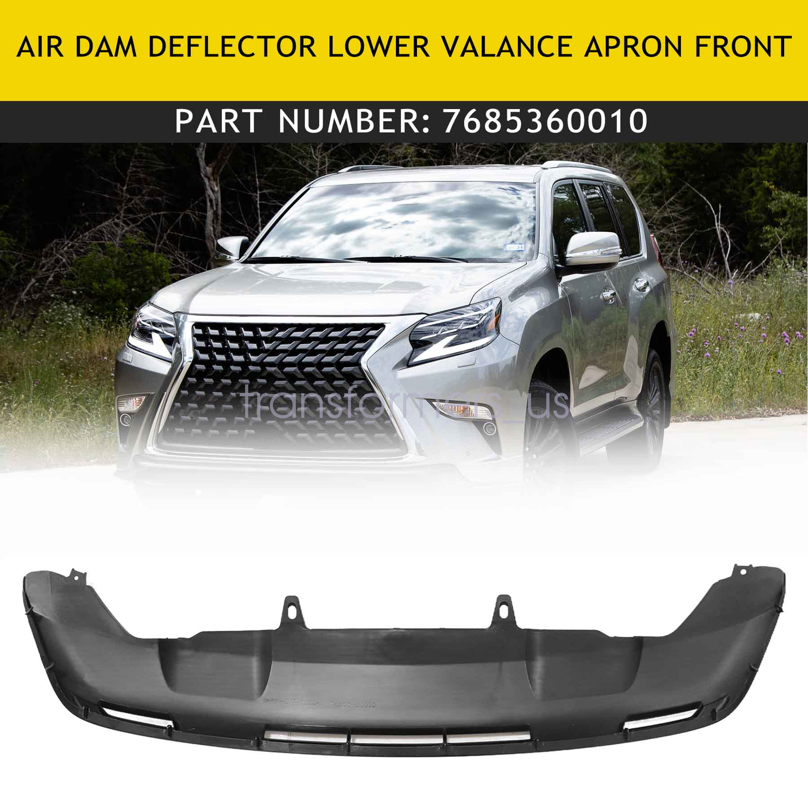 Front Air Dam Deflector Lower Valance Apron For 2014-21 Lexus GX460 7685360010