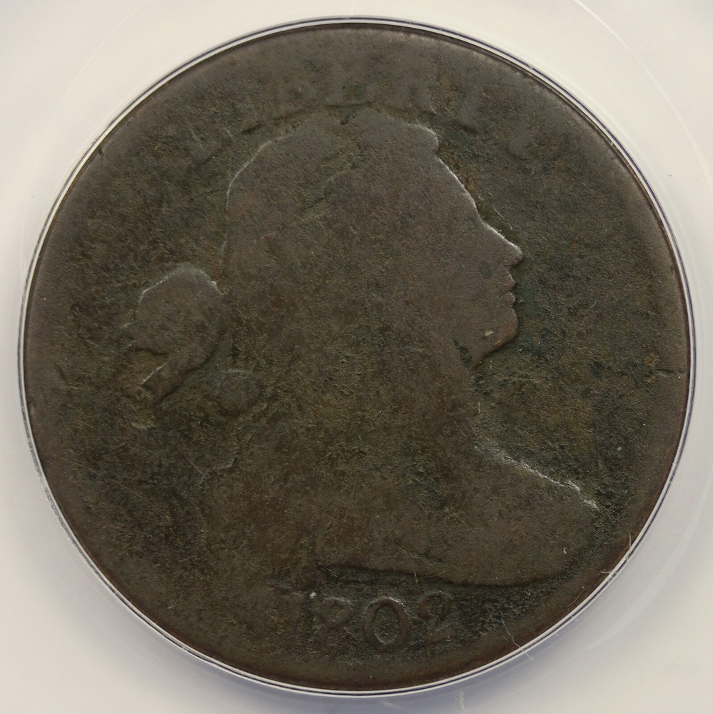 1802 S-242 Draped Bust Large Cent 1C Good 4 ANACS