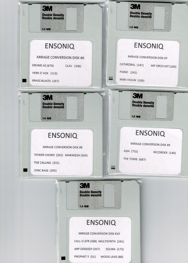 ENSONIQ EPS 16 PLUS, ASR 10 & TS10 MIRAGE CONVERSION LIBRARY ! (30) DISK SET!!!