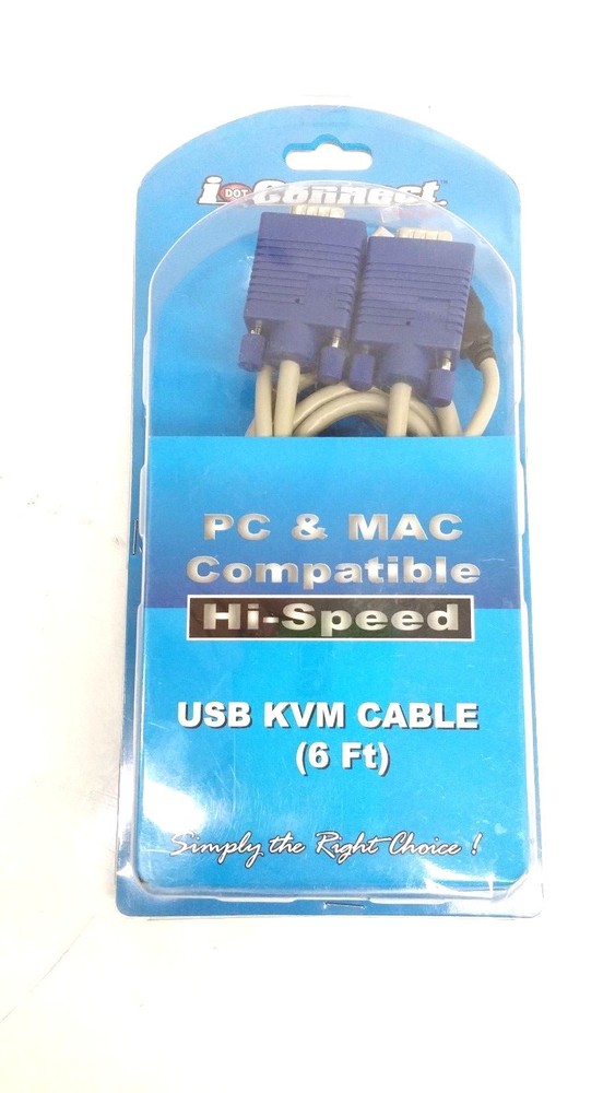 iDOTConnect PC & Mac Hi-speed USB KVM Cable 6ft