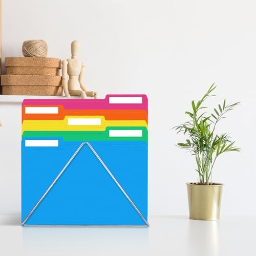 File Folder, 250 Pack 1/3 Cut Tab Colored Folders, Colored File Folder Letter