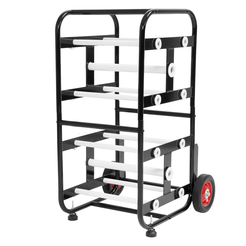 Wire Spool Rack Cable Holder Dispenser with 10 Rods Multiple Axle Spool Cart