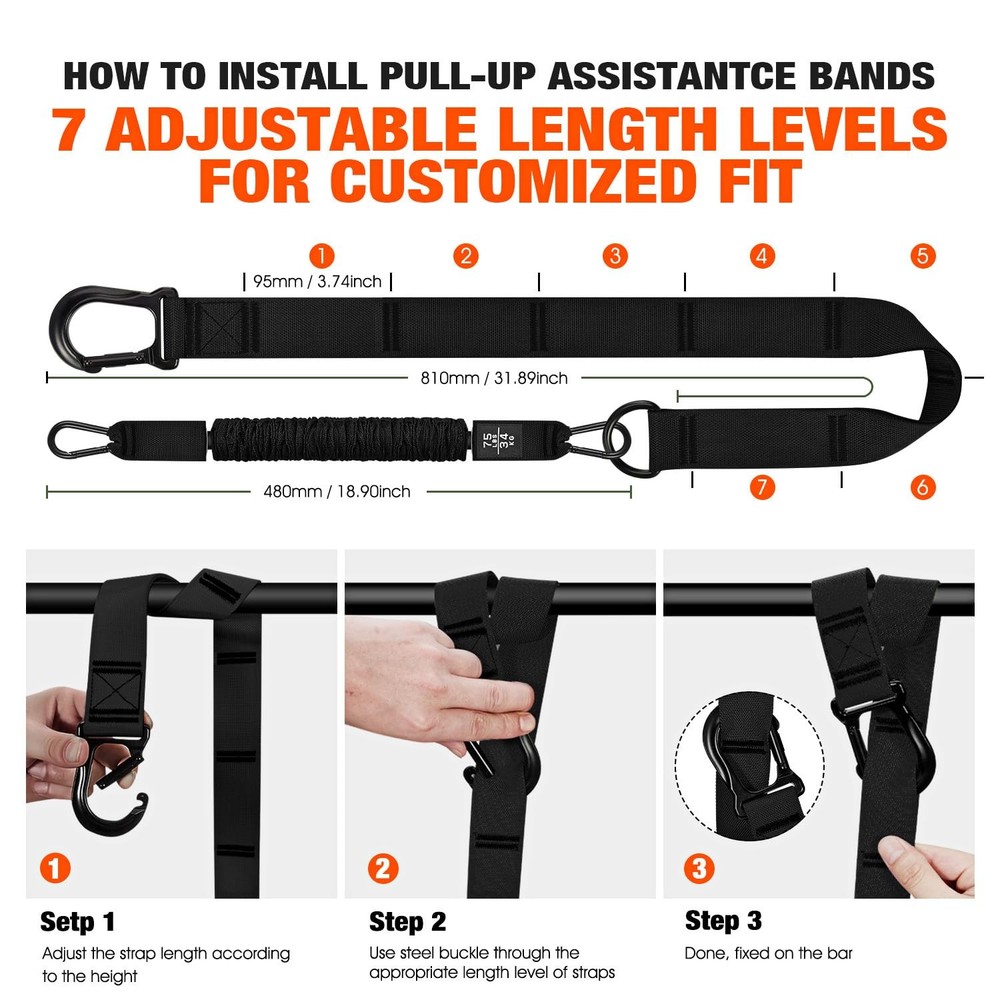 Pull Up Assistance Bands,Resistance Bands,Adjustable and Replaceable Pull Up ...
