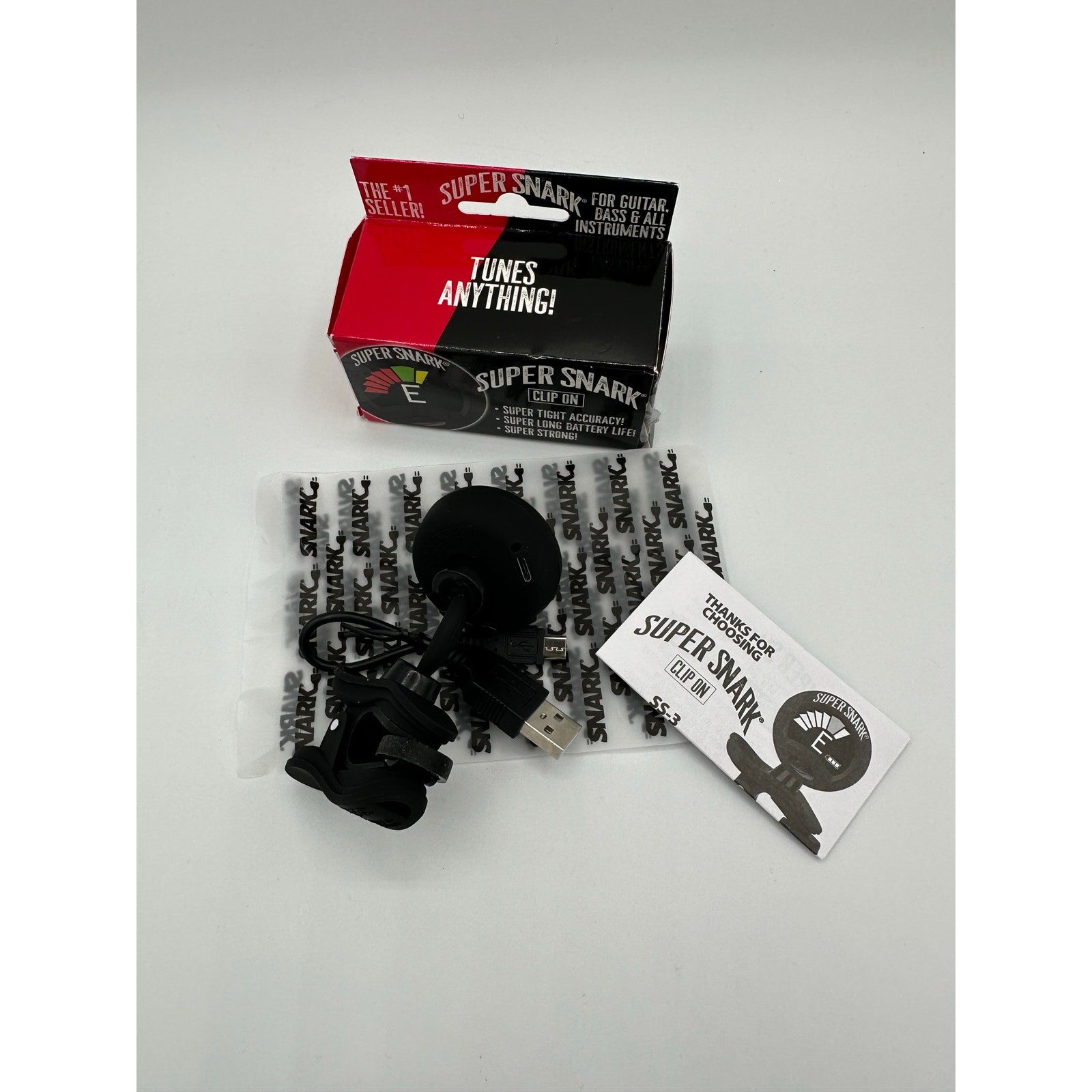 SNARK Super Snark 3 Clip-On Tuner SS-3 Black Guitar Bass Tuner Open Box