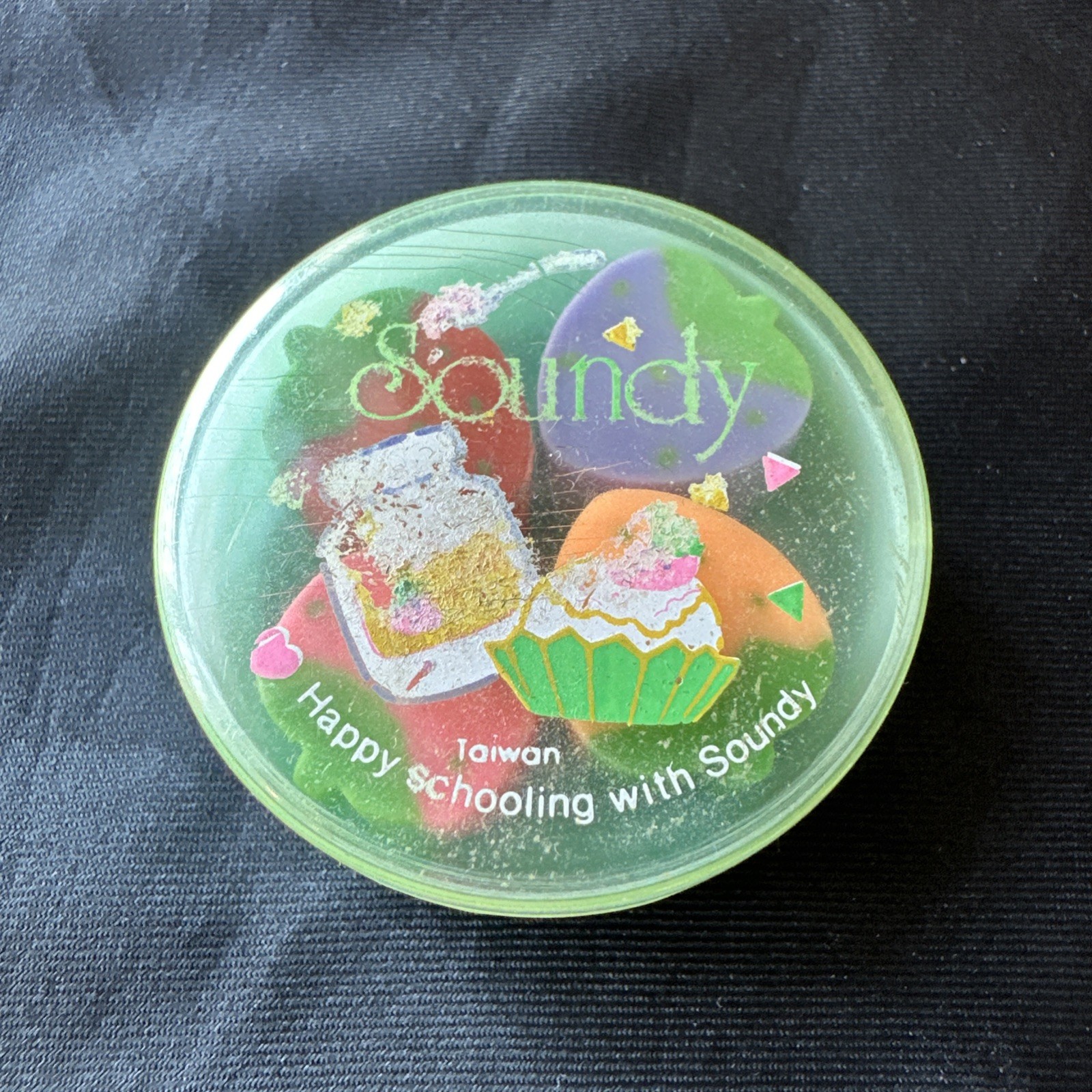 Vintage 80s Strawberry Erasers Set of 4 in Original Container Soundy Taiwan