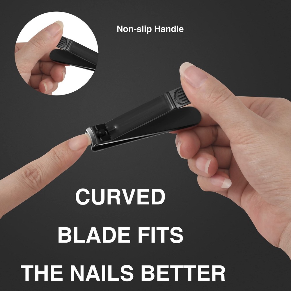 Nail Clippers Set, Curved & Bevelled Edge for Fingernails...
