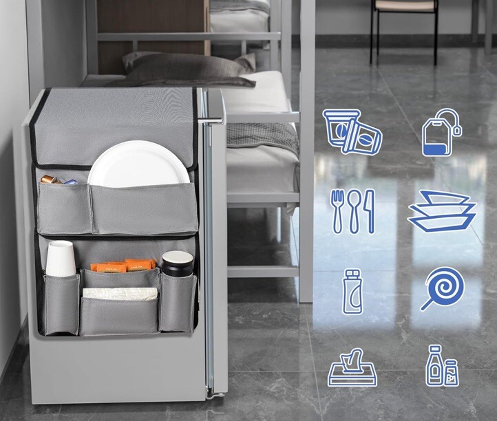 Small Fridge Organizer with 14 Pockets Great For Dorm
