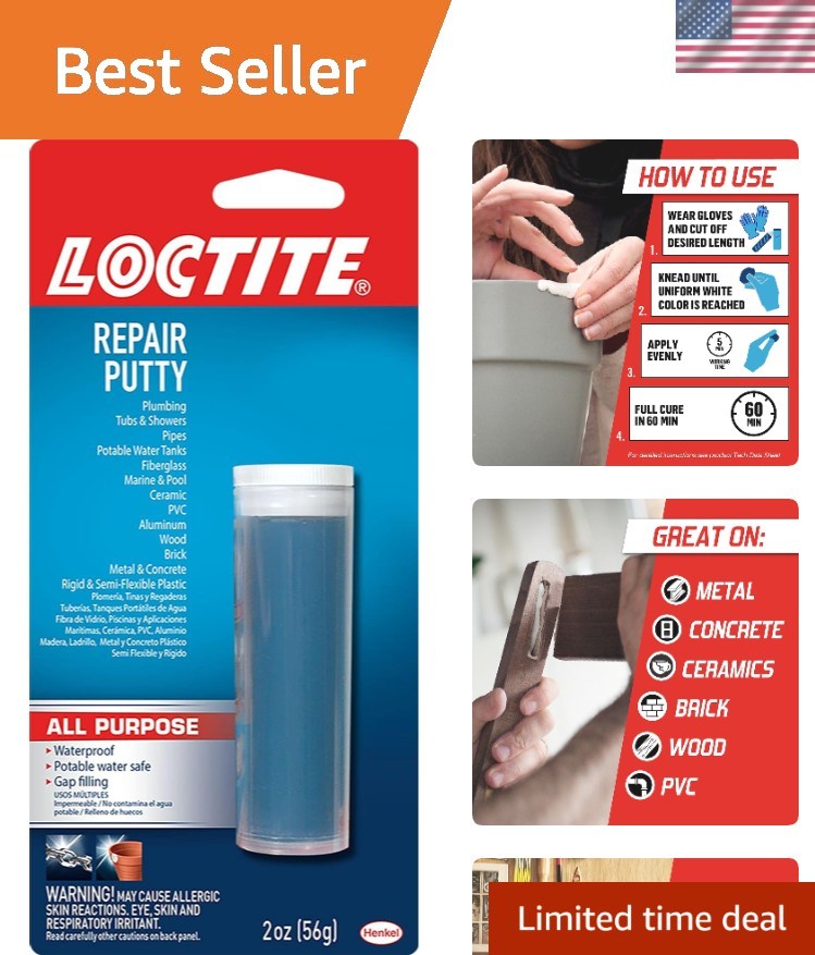 2 oz Epoxy Repair Putty Stick – Fast-Setting, Waterproof Bonding Solution