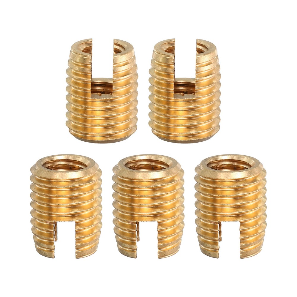 Self Tapping Threaded Inserts, 5pcs Inner M8 M12x15 Brass Nuts