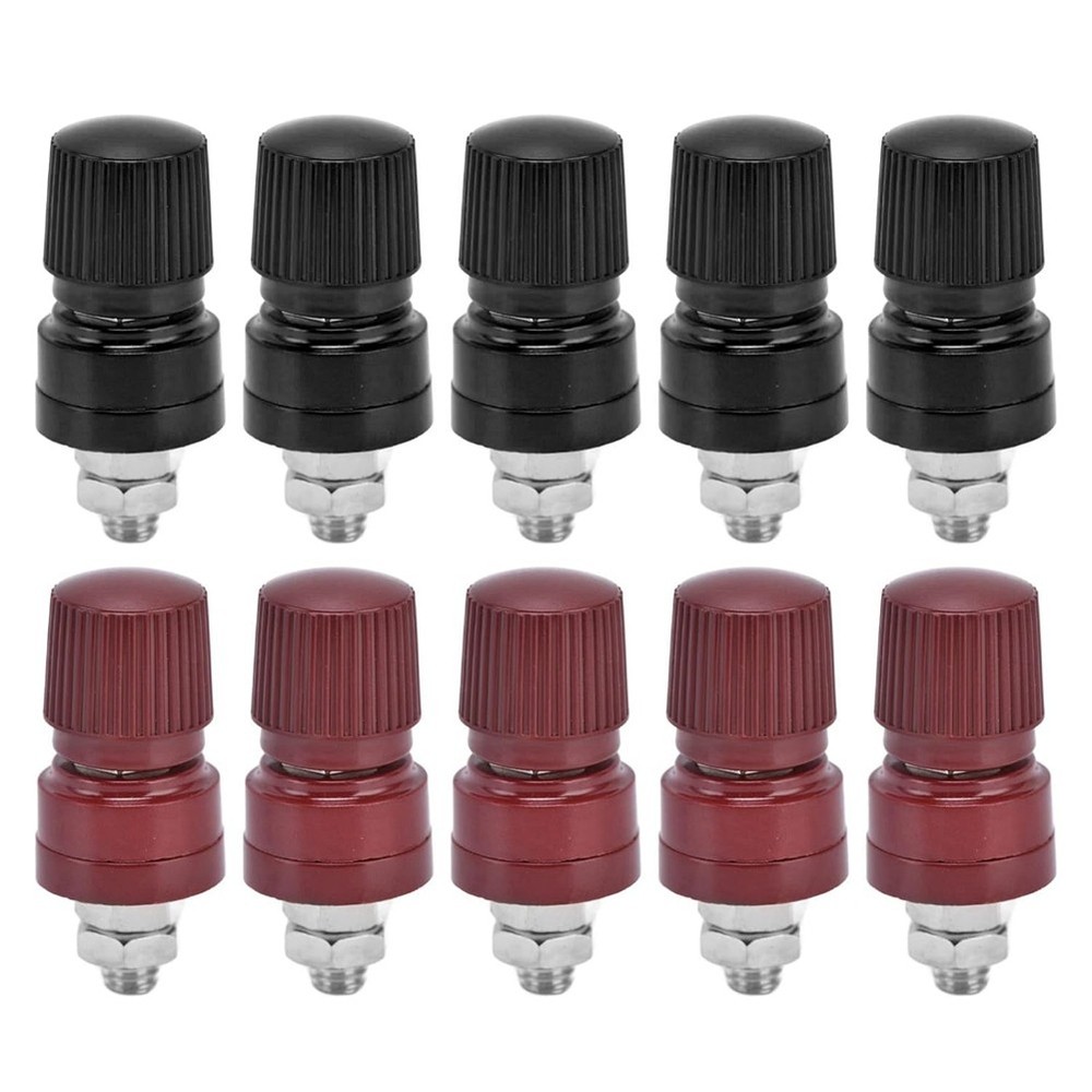 5 Pairs Brass Plated Binding Posts, M6 Thread Terminal, Wide Application,7653