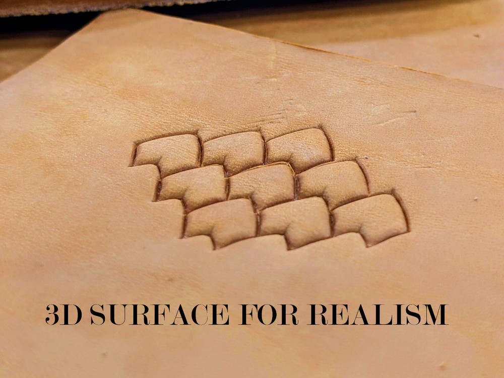 Dragon Scale Premium Brass Leather Stamp - TexasLeatherTools