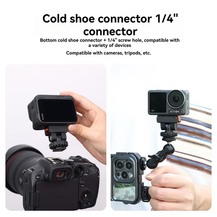 Action Camera Magnetic Quick-Release Cold Shoe Mount for DJI Action 5/4/3