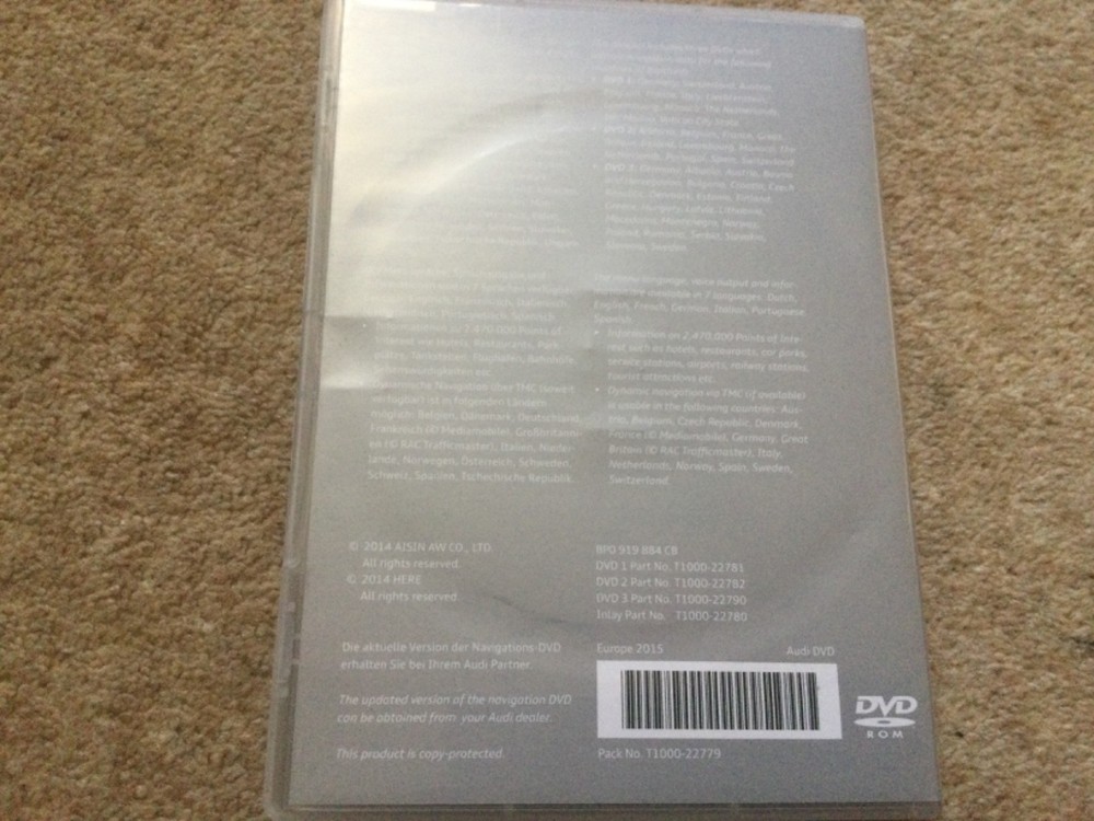 2015 AUDI RNS-E PLUS Navigation Map Sat Nav Disc DVD ALL 3 discs