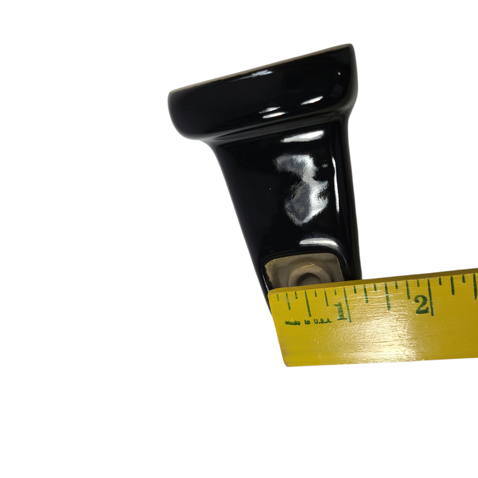 Vintage Black Ceramic Towel Bar Rod Rack Post Holders Bracket Screw in Drywall