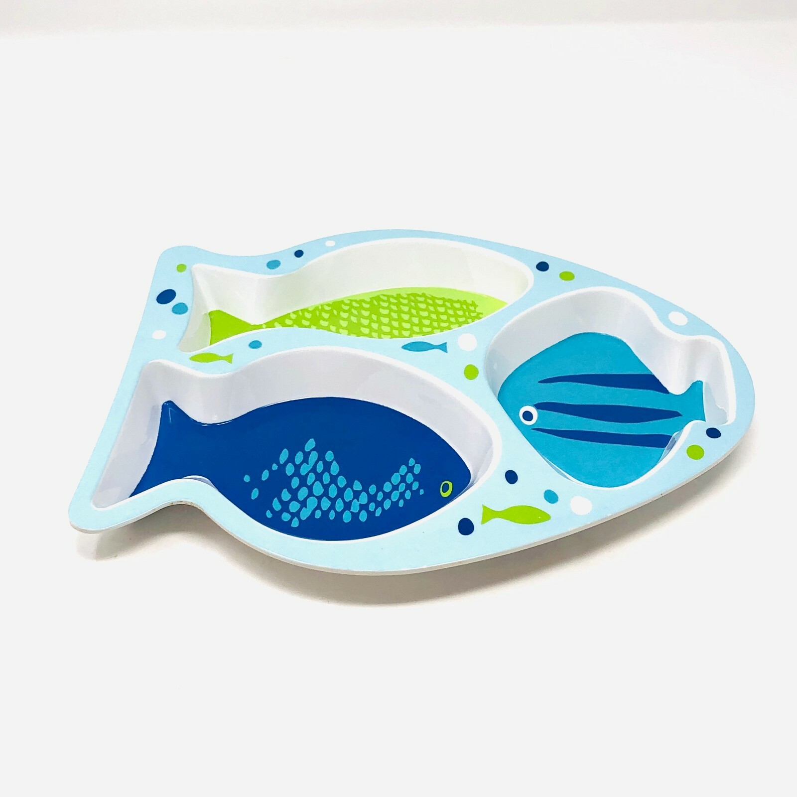 Fish Shaped Melamine 3 Sections Divided Plate