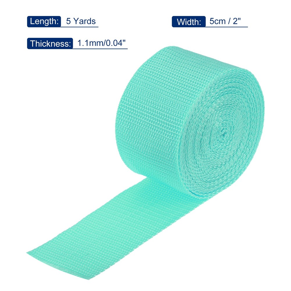 Lightweight Polypropylene Webbing Strap 5cm 5 Yard Turquoise Green