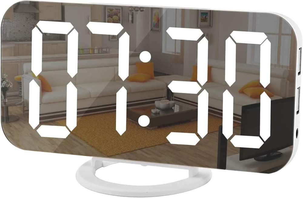 Digital Clock Large Display White
