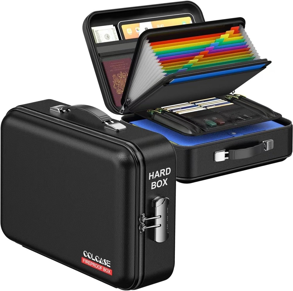 waterproof Fireproof Document Box - Zipper Lock Design for Ultimate Safety