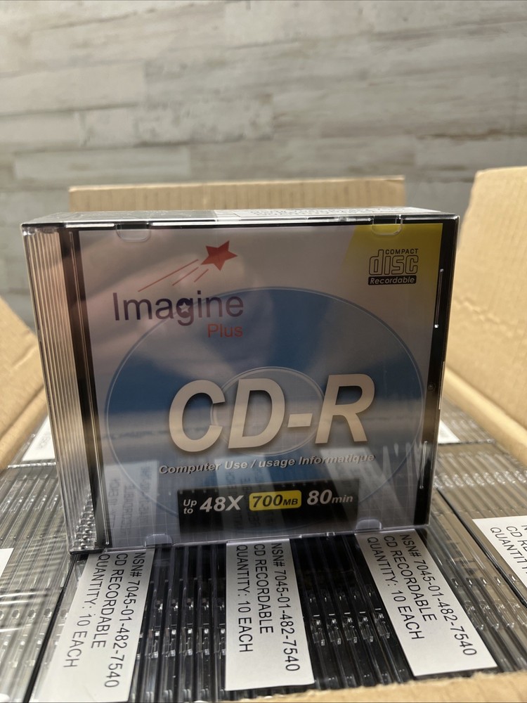 NEW BOX 100Pk Imagine Plus CD-R 48X 700MB 80 Mins Blank Compact CD Computer Use