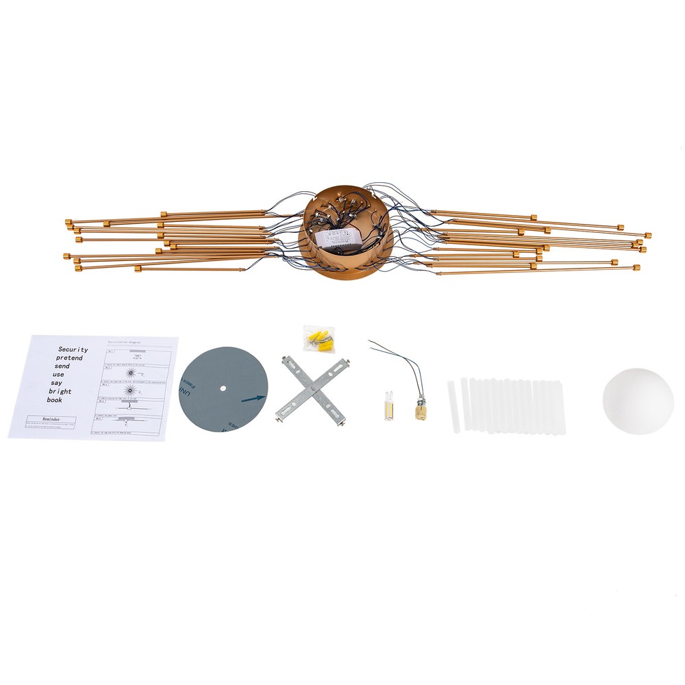 12W Firework Shape Ceiling Light Ceiling Lamp Ceiling Fixtures Luxurious Golden
