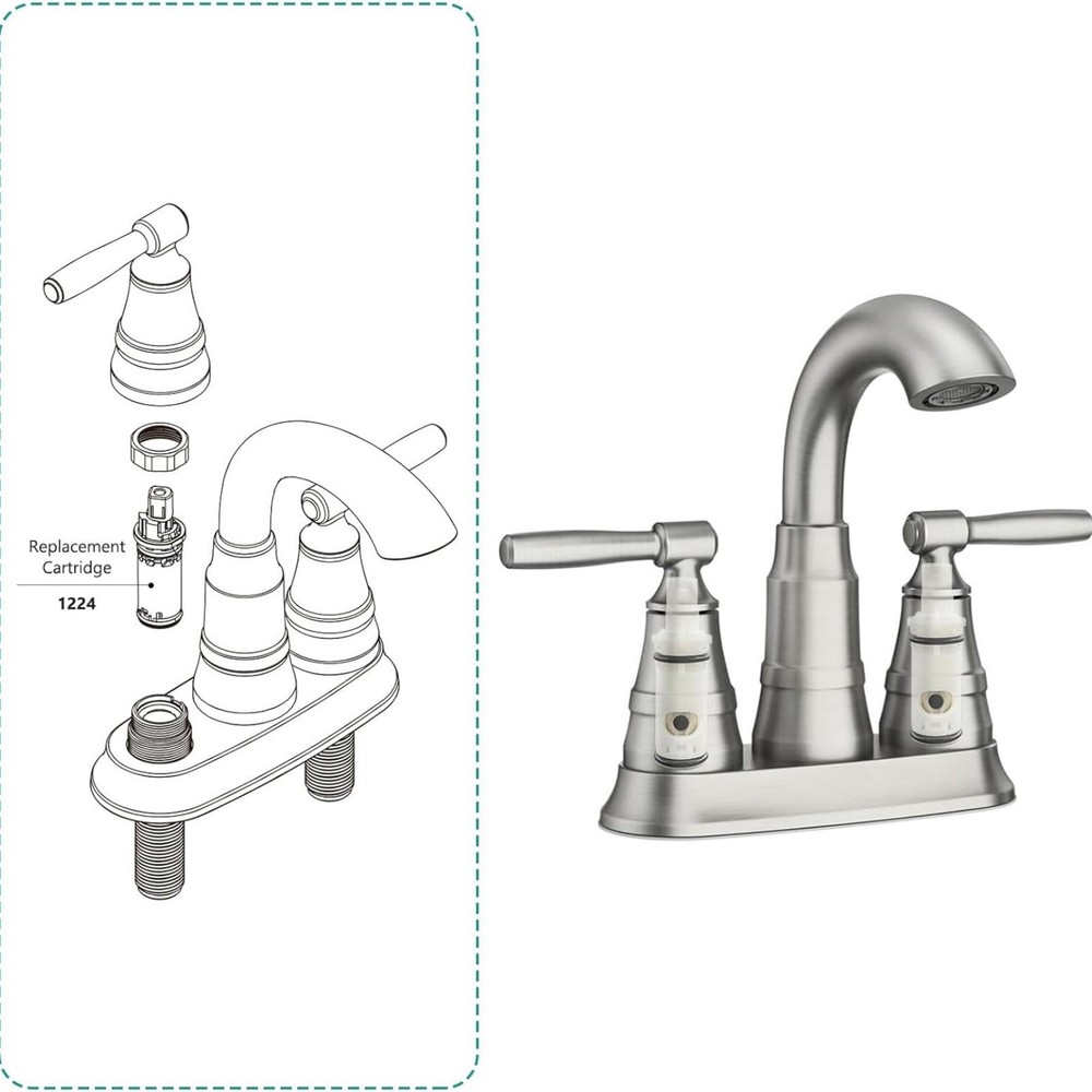 Durable 2 Pack Faucet Cartridge Replacement Compatible with 1224 Model