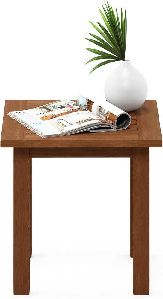 Durable Tioman Outdoor End Table - Slatted Design for Quick Drying & Elegance